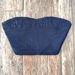 Vintage navy corde clutch